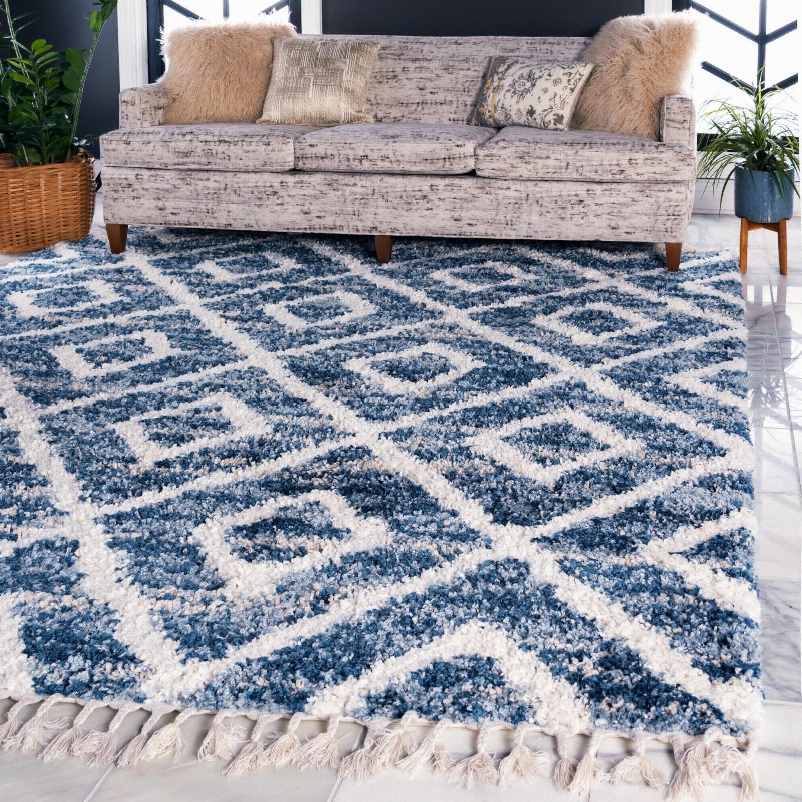 Unique Loom Hygge Shag T-HYGE2 Blue Area Rug – Incredible Rugs and Decor