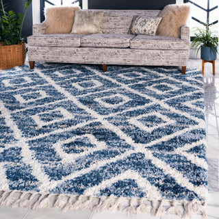 Unique Loom Hygge Shag T-HYGE2 Blue Area Rug Square Lifestyle Image