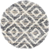 Unique Loom Hygge Shag T-HYGE2 Gray Area Rug Round Top-down Image