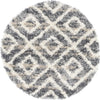 Unique Loom Hygge Shag T-HYGE2 Gray Area Rug Round Top-down Image