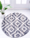 Unique Loom Hygge Shag T-HYGE2 Gray Area Rug Round Lifestyle Image