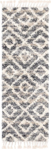 Unique Loom Hygge Shag T-HYGE2 Gray Area Rug Runner Top-down Image