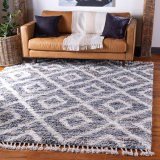 Unique Loom Hygge Shag T-HYGE2 Gray Area Rug Square Lifestyle Image