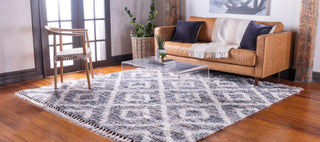 Unique Loom Hygge Shag T-HYGE2 Gray Area Rug Square Lifestyle Image