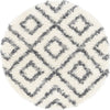Unique Loom Hygge Shag T-HYGE2 Ivory Area Rug Round Top-down Image