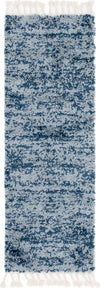 Unique Loom Hygge Shag T-HYGE3 Blue Area Rug Runner Top-down Image