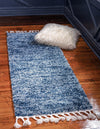 Unique Loom Hygge Shag T-HYGE3 Blue Area Rug Runner Lifestyle Image
