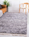 Unique Loom Hygge Shag T-HYGE3 Gray Area Rug Rectangle Lifestyle Image Feature
