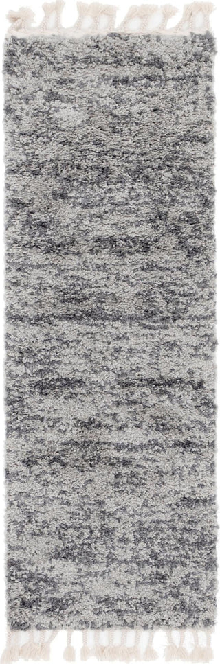 Unique Loom Hygge Shag T-HYGE3 Gray Area Rug Runner Top-down Image