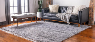 Unique Loom Hygge Shag T-HYGE3 Gray Area Rug Square Lifestyle Image