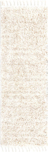 Unique Loom Hygge Shag T-HYGE3 Ivory Area Rug Runner Top-down Image