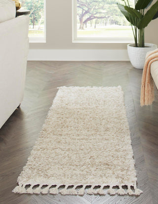 Unique Loom Hygge Shag T-HYGE3 Ivory Area Rug Runner Lifestyle Image