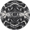 Unique Loom Hygge Shag T-HYGE4 Black and White Area Rug Round Top-down Image