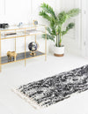 Unique Loom Hygge Shag T-HYGE4 Black and White Area Rug Runner Lifestyle Image