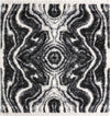 Unique Loom Hygge Shag T-HYGE4 Black and White Area Rug Square Top-down Image
