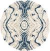 Unique Loom Hygge Shag T-HYGE4 Blue Area Rug Round Top-down Image