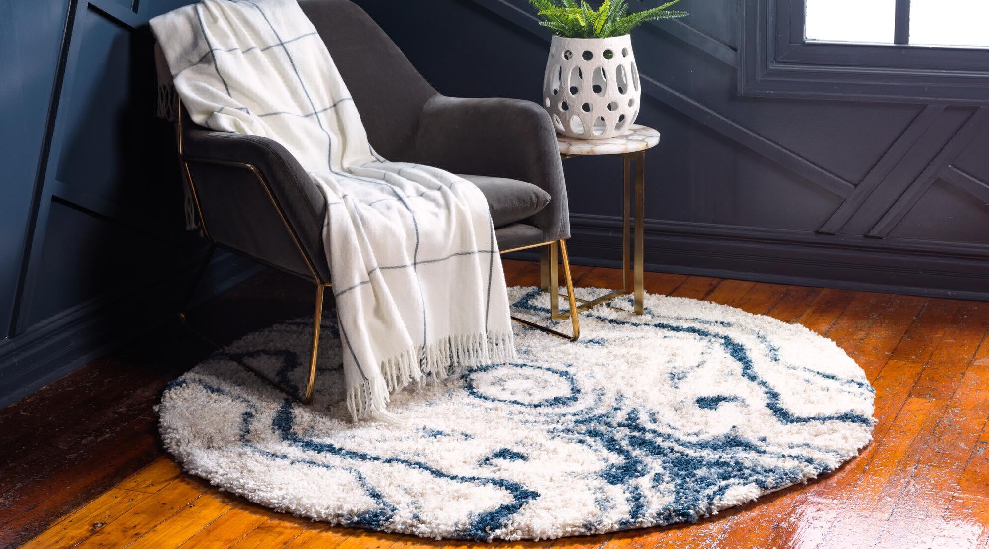 Unique Loom Hygge Shag T-HYGE4 Blue Area Rug – Incredible Rugs and Decor