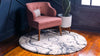 Unique Loom Hygge Shag T-HYGE4 Gray Area Rug Round Lifestyle Image