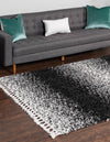 Unique Loom Hygge Shag T-HYGE5 Black and White Area Rug Rectangle Lifestyle Image