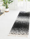 Unique Loom Hygge Shag T-HYGE5 Black and White Area Rug Runner Lifestyle Image