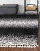 Unique Loom Hygge Shag T-HYGE5 Black and White Area Rug Square Lifestyle Image