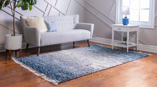 Unique Loom Hygge Shag T-HYGE5 Blue Area Rug Rectangle Lifestyle Image