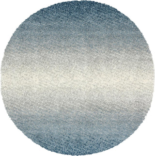 Unique Loom Hygge Shag T-HYGE5 Blue Area Rug Round Top-down Image