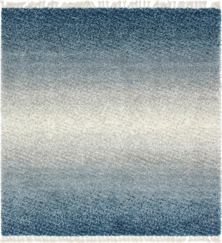 Unique Loom Hygge Shag T-HYGE5 Blue Area Rug Square Top-down Image