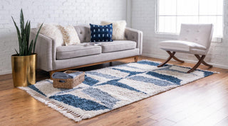 Unique Loom Hygge Shag T-LAGOM6 Blue Area Rug Rectangle Lifestyle Image