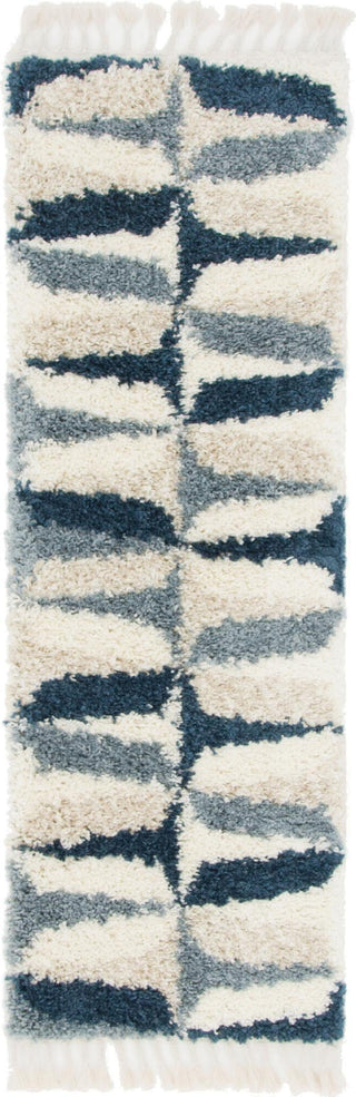 Unique Loom Hygge Shag T-LAGOM6 Blue Area Rug Runner Top-down Image