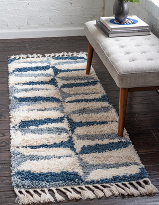 Unique Loom Hygge Shag T-LAGOM6 Blue Area Rug Runner Lifestyle Image