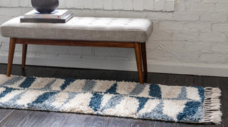 Unique Loom Hygge Shag T-LAGOM6 Blue Area Rug Runner Lifestyle Image