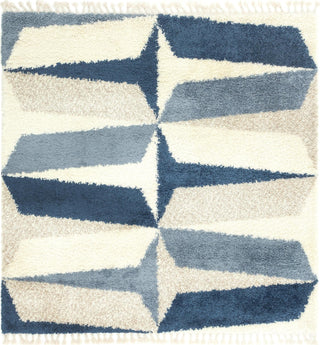 Unique Loom Hygge Shag T-LAGOM6 Blue Area Rug Square Top-down Image