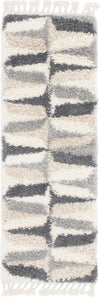 Unique Loom Hygge Shag T-LAGOM6 Gray Area Rug Runner Top-down Image