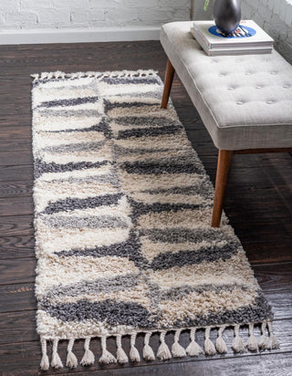 Unique Loom Hygge Shag T-LAGOM6 Gray Area Rug Runner Lifestyle Image