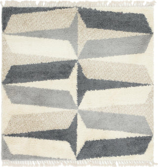 Unique Loom Hygge Shag T-LAGOM6 Gray Area Rug Square Top-down Image