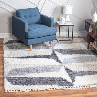 Unique Loom Hygge Shag T-LAGOM6 Gray Area Rug Square Lifestyle Image