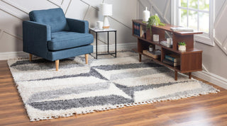 Unique Loom Hygge Shag T-LAGOM6 Gray Area Rug Square Lifestyle Image