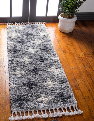 Unique Loom Hygge Shag T-LAGOM7 Light Gray Area Rug Runner Lifestyle Image