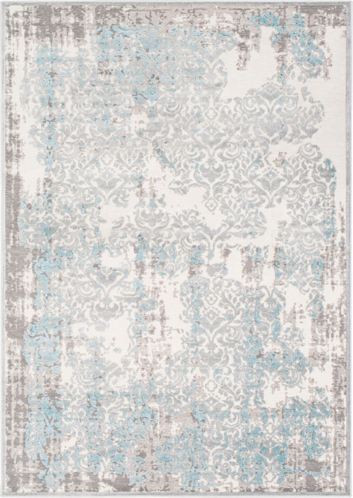 Surya Hazar HZR-2300 Ivory Charcoal Light Gray Medium Aqua Area Rug main image