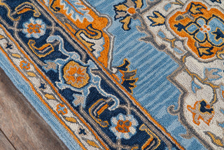 Momeni Ibiza IBI-1 Blue Area Rug Close up