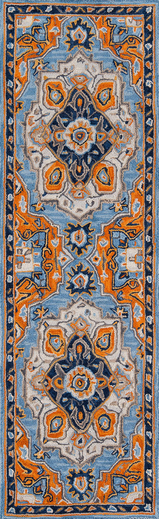 Momeni Ibiza IBI-1 Blue Area Rug Runner Image