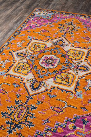 Momeni Ibiza IBI-2 Orange Area Rug Corner Image Feature