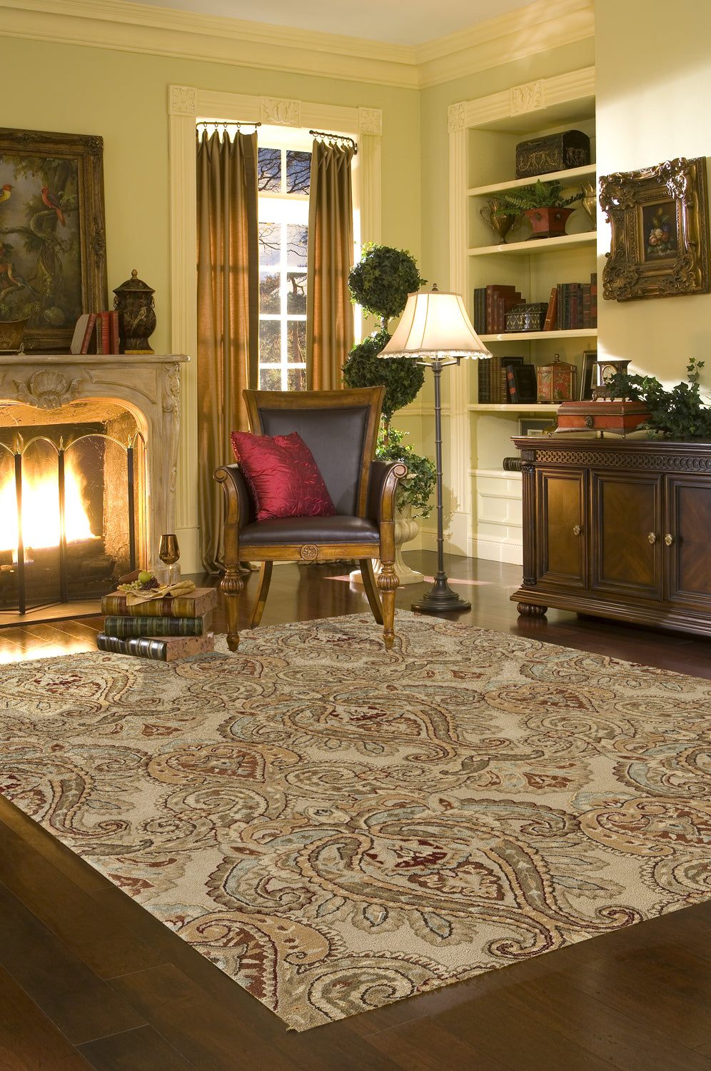 Momeni Imperial Court IC-08 Sand Area Rug Roomshot Feature