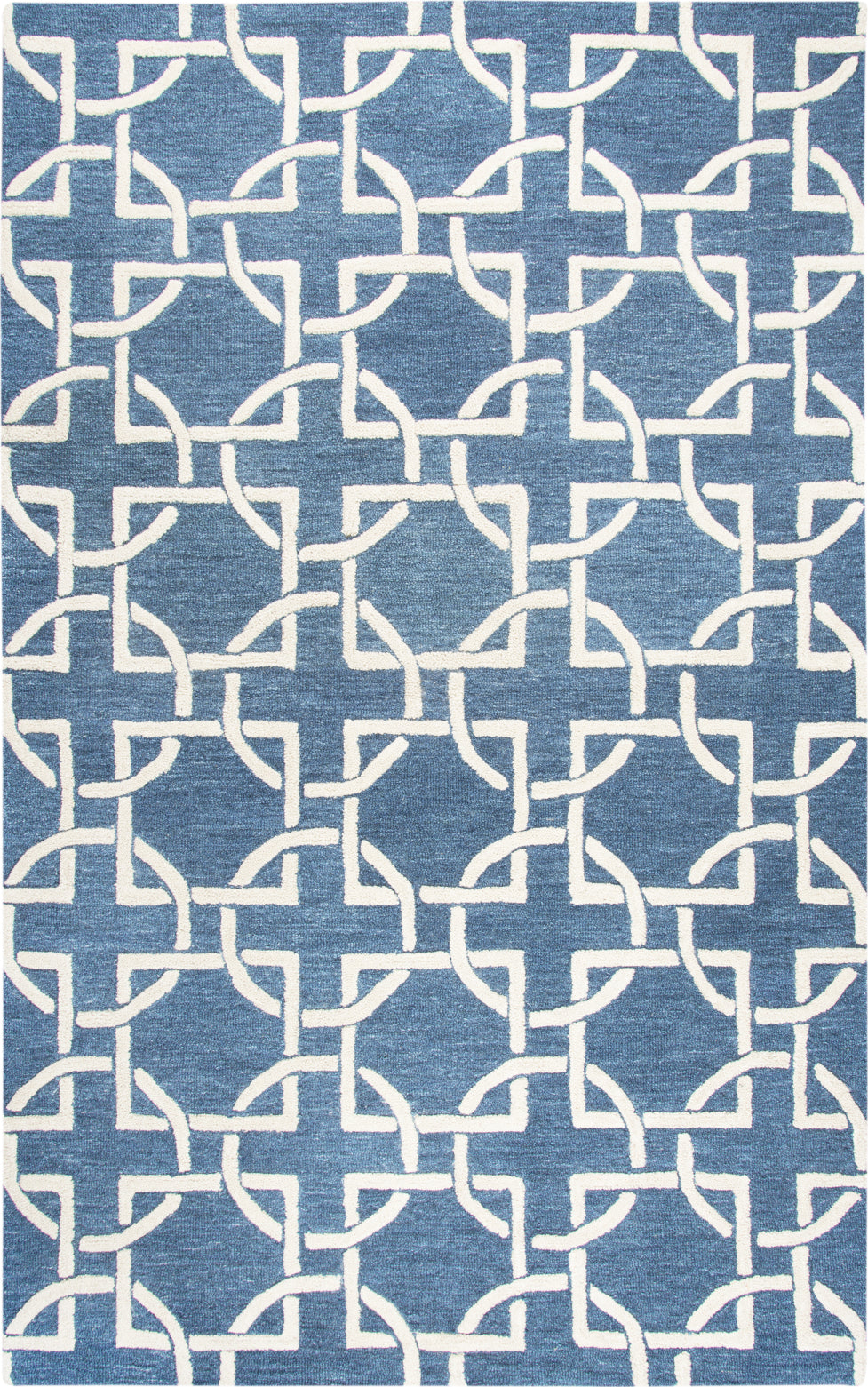 Rizzy Home Hand-tufted Idyllic Navy Wool Lines Area Rug - 8' x10