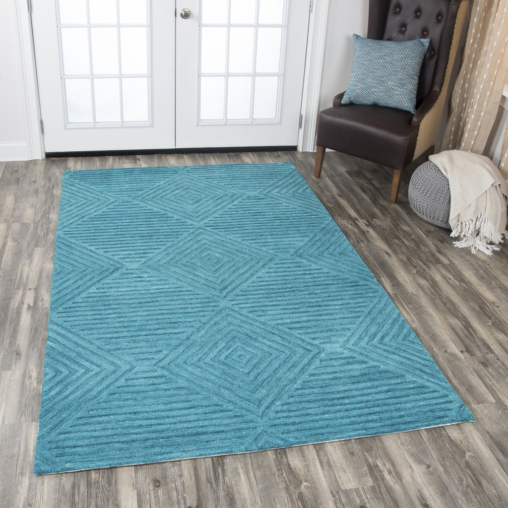 Rizzy Idyllic ID918A Teal Area Rug  Feature