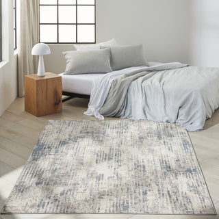 Calvin Klein CK022 Infinity IFN04 Ivory/Grey/Blue Area Rug Detail Image