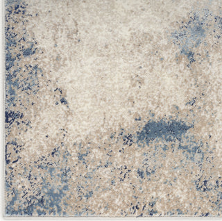 Calvin Klein CK022 Infinity IFN05 Ivory/Grey/Blue Area Rug Detail Image