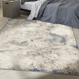 Calvin Klein CK022 Infinity IFN05 Ivory/Grey/Blue Area Rug Detail Image