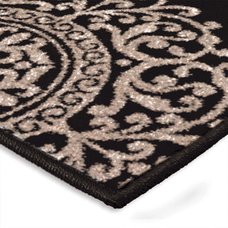 Orian Rugs Illusions Santiago Black Area Rug Corner Shot